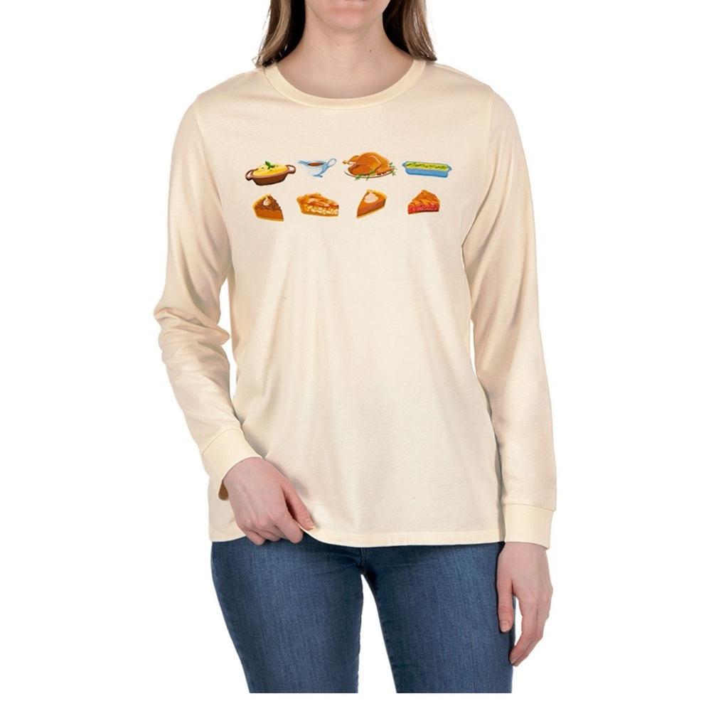 State of mind thanksgiving women’s fall cream  long-sleeve shirt new